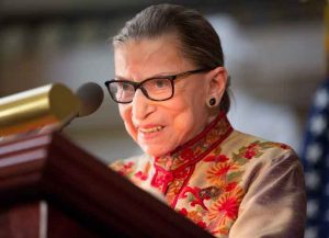 Supreme Court Justice Ruth Bader Ginsburg speaks at an annual Women's History Month