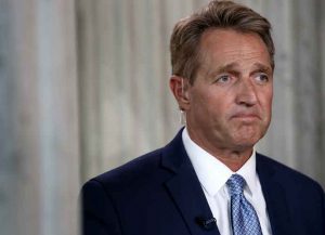 WASHINGTON, DC - OCTOBER 24: Sen. Jeff Flake (R-AZ) speaks to reporters on Capitol Hill after announcing he will not seek re-election October 24, 2017 in Washington, DC. Flake announced that he will leave the Senate after his term ends in 14 months. (Photo by Win McNamee/Getty Images)
