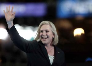 PHILADELPHIA, PA - JULY 25: Sen. Kirsten Gillibrand (D-NY) walks on stage to deliver remarks on the first day of the Democratic National Convention at the Wells Fargo Center, July 25, 2016 in Philadelphia, Pennsylvania. An estimated 50,000 people are expected in Philadelphia, including hundreds of protesters and members of the media. The four-day Democratic National Convention kicked off July 25. (Photo by Drew Angerer/Getty Images)