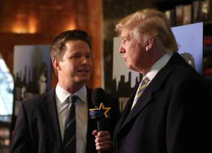 NEW YORK, NY - JANUARY 20: Donald Trump (R) is interviewed by Billy Bush of Access Hollywood at 'Celebrity Apprentice' Red Carpet Event at Trump Tower on January 20, 2015 in New York City. (Photo by Rob Kim/Getty Images)