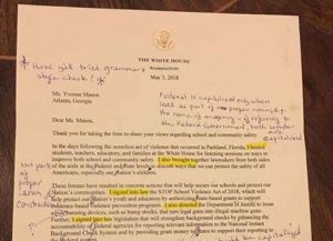 High School English Teacher Yvonne Mason Corrects Trump Letter's Grammar, Gives It A 'D' Grade [PHOTO]