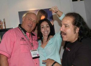 Dennis Hof (left) with Heidi Fleiss and Ron Jeremy at the 2006 Adult Video Network Convention in Las Vegas