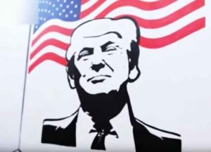 Trump mural at migrant detention facility