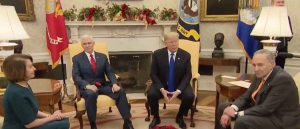 Trump Pelosi & Schumer meet in Oval Office for immigration, border wall and government shutdown talk