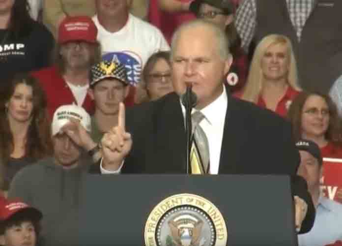 Rush Limbaugh Joins Trump At Missouri Rally On Midterms Eve, Claims Hillary Clinton ‘Colluded With Russia’