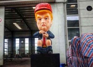 Giant Robot Donald Trump Tweeting On Toilet Unveiled In London