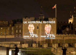 British Group Trolls Trump By Projecting Obama Approval Ratings Onto Tower Of London