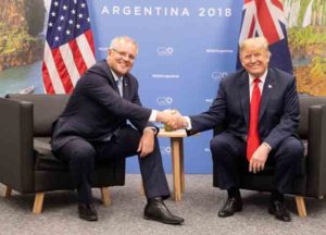 President Donald Trump with Australian Prime Minister Scott Morrison at the 2018 G20 Summit in Buenos Aires (The White House/Wikipedia)
