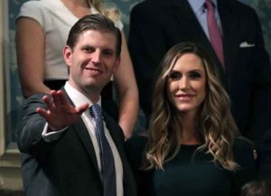 WASHINGTON, DC - JANUARY 30: Eric Trump and Lara Trump attend the State of the Union address in the chamber of the U.S. House of Representatives January 30, 2018 in Washington, DC. This is the first State of the Union address given by U.S. President Donald Trump and his second joint-session address to Congress.