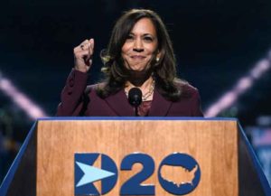 Kamala Harris delivers her vice presidential acceptance speech at the 2020 DNC