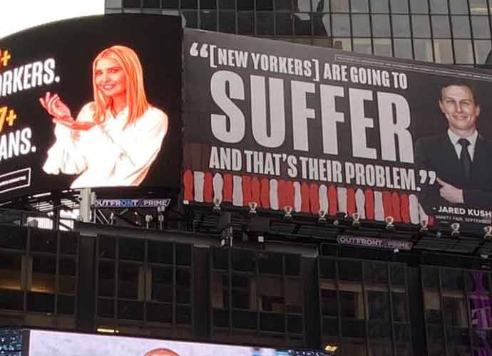 Lincoln Project Targets Ivanka Trump & Jared Kushner With Times Square Ad, Couple Threatens To Sue