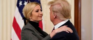 WASHINGTON, DC - FEBRUARY 06: U.S. President Donald Trump hugs his daughter and Senior Advisor Ivanka Trump after speaking in the East Room of the White House one day after the U.S. Senate acquitted on two articles of impeachment, ion February 6, 2020 in Washington, DC. After five months of congressional hearings and investigations about President Trump’s dealings with Ukraine, the U.S. Senate formally acquitted the president on Wednesday of charges that he abused his power and obstructed Congress. (Image: Getty)