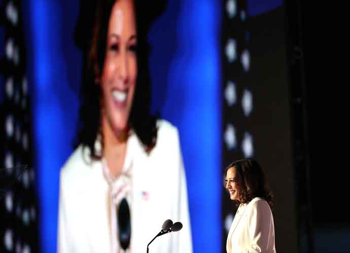 Vice President-elect Kamala Harris Speaks On Stage At The Chase Center Before President-elect Biden Addresses Nation