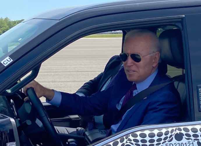 Biden Test Drives New Election Version Of Ford F-150 In Michigan
