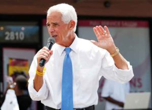 ST. PETERSBURG, FL - JUNE 19: Rep. Charlie Crist (D-FL) greets attendees during Black Lives Matters Business Expo on June 19, 2020 in St. Petersburg, Florida. The St. Petersburg Black Lives Matters group organized the Juneteenth celebration event which featured black-owned businesses from around the Tampa Bay area. (Photo by Octavio Jones/Getty Images)