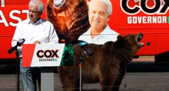 California GOP Gubernatorial Candidate John Cox Brings Bear To Press Events