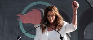 LOS ANGELES, CALIFORNIA - JANUARY 18: Caitlyn Jenner speaks at the 4th annual Women's March LA: Women Rising at Pershing Square on January 18, 2020 in Los Angeles, California. (Photo by Chelsea Guglielmino/Getty Images)