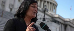 WASHINGTON, DC - SEPTEMBER 23: Rep. Pramila Jayapal (D-WA) speaks to reporters outside of the U.S. Capitol on September 23, 2021 in Washington, DC. Lawmakers continue to work towards coming to an agreement to pass legislation to fund the government by the new fiscal year deadline on September 30th. (Photo by Anna Moneymaker/Getty Images)
