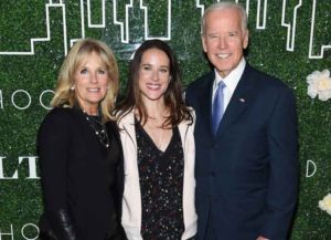 NEW YORK, NY - FEBRUARY 07: Dr. Jill Biden, Livelihood founder Ashley Biden and Vice President Joe Biden attend the GILT and Ashley Biden celebration of the launch of exclusive Livelihood Collection at Spring Place on February 7, 2017 in New York City. (Photo by Jamie McCarthy/Getty Images for GILT)