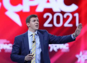 ORLANDO, FLORIDA - FEBRUARY 26: James O'Keefe, President, Project Veritas, addresses the Conservative Political Action Conference being held in the Hyatt Regency on February 26, 2021 in Orlando, Florida. Begun in 1974, CPAC brings together conservative organizations, activists, and world leaders to discuss issues important to them. (Photo by Joe Raedle/Getty Images)
