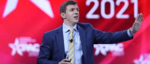 ORLANDO, FLORIDA - FEBRUARY 26: James O'Keefe, President, Project Veritas, addresses the Conservative Political Action Conference being held in the Hyatt Regency on February 26, 2021 in Orlando, Florida. Begun in 1974, CPAC brings together conservative organizations, activists, and world leaders to discuss issues important to them. (Photo by Joe Raedle/Getty Images)