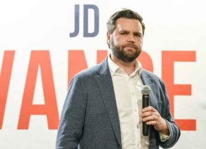 JD Vance, co-founder of Narya Capital Management LLC and U.S. Republican Senate candidate for Ohio, during a campaign event in Huber Heights, Ohio, U.S., on Thursday, Feb. 17, 2022. Vance says his Silicon Valley experience makes him ideal to take on big technology companies, a favorite target of Republicans, but hell have to brush off attacks from rivals who question his sincerity on tech issues. Photographer: Gaelen Morse/Bloomberg via Getty Images