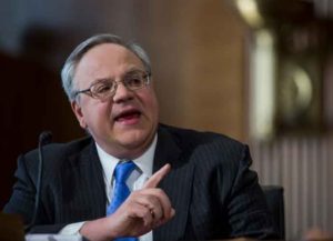 WASHINGTON, DC - MARCH 28: David Bernhardt, President Donald Trump's nominee to be Interior Secretary, testifies during a Senate Energy and Natural Resources Committee confirmation hearing on March 28, 2019 in Washington, DC. (Photo by Zach Gibson/Getty Images)