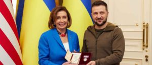 Nancy Pelosi travels to Kyiv to meet with Ukrainian President Zelensky, who presented her with an honor (Image: Ukrainian president's office)