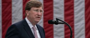 Tate Reeves, governor of Mississippi, speaks during an event in the Rose Garden of the White House in Washington, D.C., U.S., on Monday, Sept. 28, 2020. President Donald Trump is set to announce the government will send millions of rapid-result Covid-19 tests to states, and urge that they be used in schools. Photographer: Ken Cedeno/Sipa/Bloomberg via Getty Images