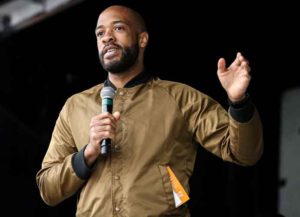 MILWAUKEE, WISCONSIN - JUNE 19: Wisconsin Lieutenant Governor Mandela Barnes speaks to the crowd during the 48th Annual Juneteenth Day Festival on June 19, 2019 in Milwaukee, Wisconsin. (Photo by Dylan Buell/Getty Images for VIBE)