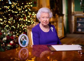 WINDSOR, ENGLAND: In this pool image released on December 25th, Queen Elizabeth II records her annual Christmas broadcast in Windsor Castle, Windsor, England. (Image: Getty)