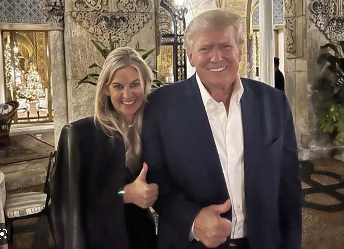 Trump Poses With QAnon Conspiracy Theorist Liz Crokin At Mar-a-Lago Event