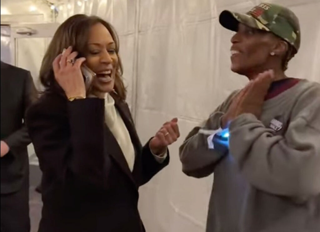 VIDEO: Kamala Harris Hugs First Person In Line For Her Ellipse Rally, Chats With Her Mom