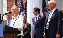 BEDMINSTER, NEW JERSEY - JULY 07: Pam Bondi, former Florida Attorney General, speaks during a press conference announcing a class action lawsuit against big tech companies at the Trump National Golf Club Bedminster on July 07, 2021 in Bedminster, New Jersey. Former president Trump held a press conference with executives from the America First Policy Institute to announce a class action lawsuit against Facebook, Twitter, Google, and their CEOs, claiming that he was wrongfully censored. Since being banned from the social media companies, former president Trump has continued to spread lies about the 2020 election. (Photo by Michael M. Santiago/Getty Images)