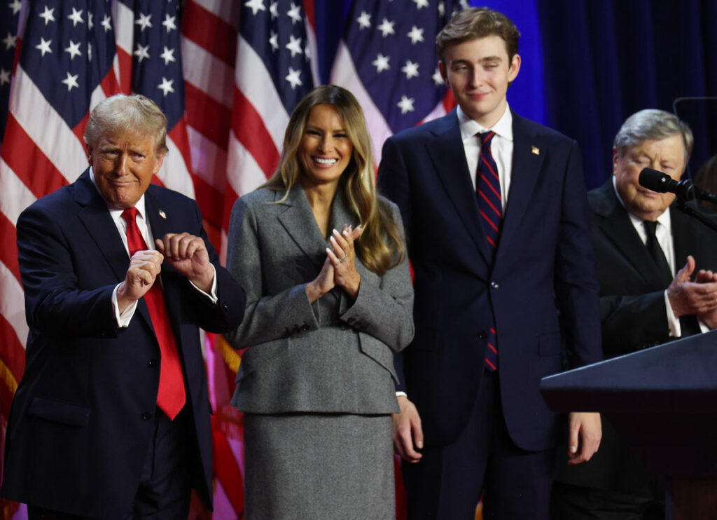 6’9” Barron Trump Steals The Show On Stage During Father’s Victory Speech