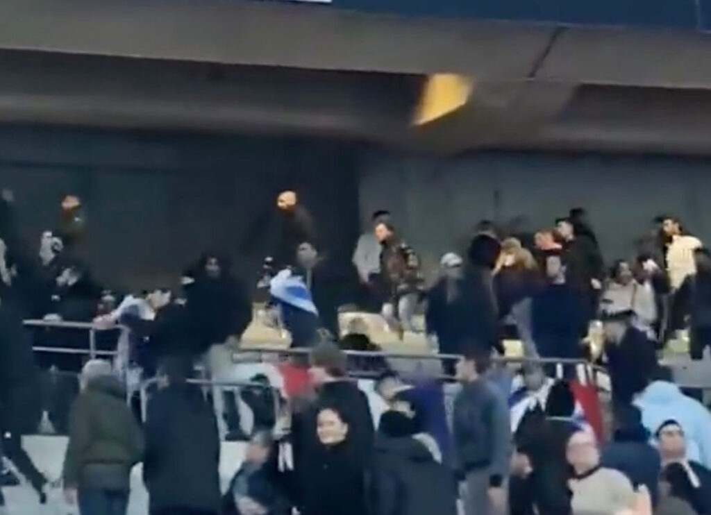 VIDEO: Fights Break Out In Stand During France-Israel Match