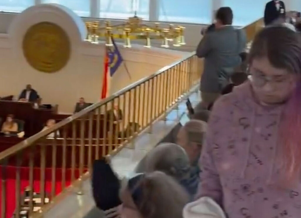 VIDEO: Protesters Kicked Out Of N.C. Senate Following GOP Vote To Override Veto Of Bill Stripping Democratic Governor Of Power