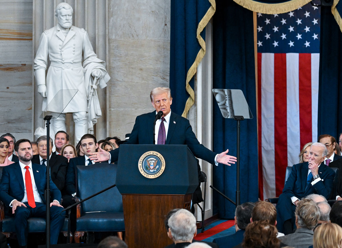 Trump’s Dark Inauguration Speech Calls For Reversing Biden’s Policies, Mass Deportations & Only 2 Genders