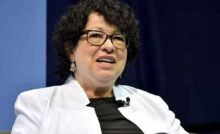 BOSTON, MA - SEPTEMBER 12: U.S. Supreme Court Justice Sonia Sotomayor speaks at Tufts University on September 12, 2019 in Boston, Massachusetts. (Photo by Paul Marotta/Getty Images)