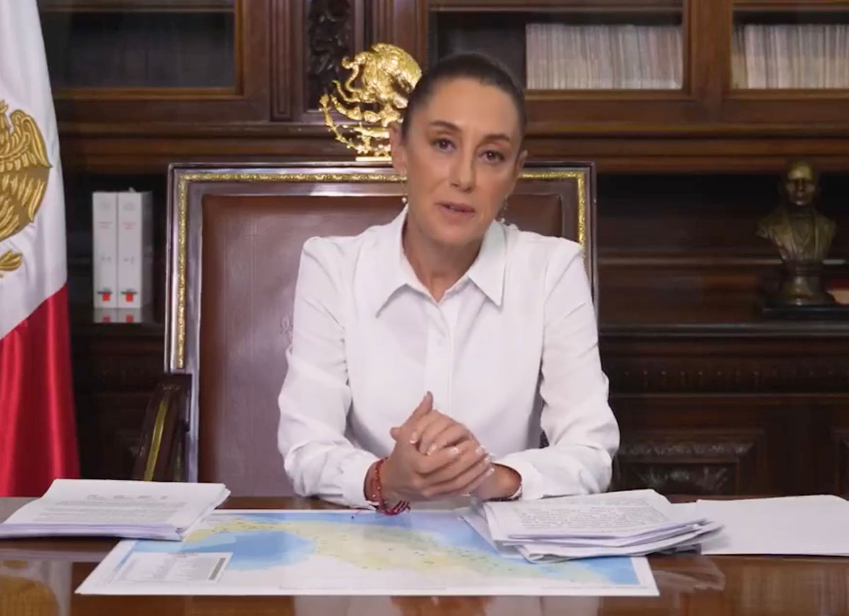 Mexican President Claudia Sheinbaum reacts to Trump tariffs (Credit: Claudia Sheinbaum via Storyful)