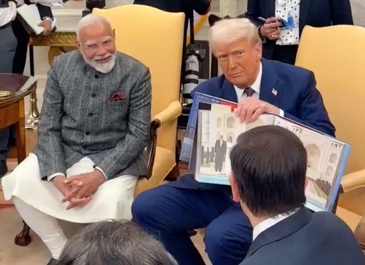 VIDEO: Trump Gifts Indian Prime Minister His Book In White House Meeting