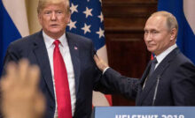 HELSINKI, FINLAND - JULY 16: U.S. President Donald Trump (L) and Russian President Vladimir Putin shake hands during a joint press conference after their summit on July 16, 2018 in Helsinki, Finland. The two leaders met one-on-one and discussed a range of issues including the 2016 U.S Election collusion. (Photo by Chris McGrath/Getty Images)