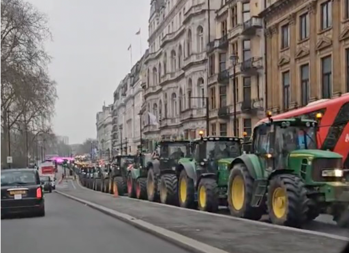 VIDEO: Tractors Block Busy London Streets During Major Tax Protest