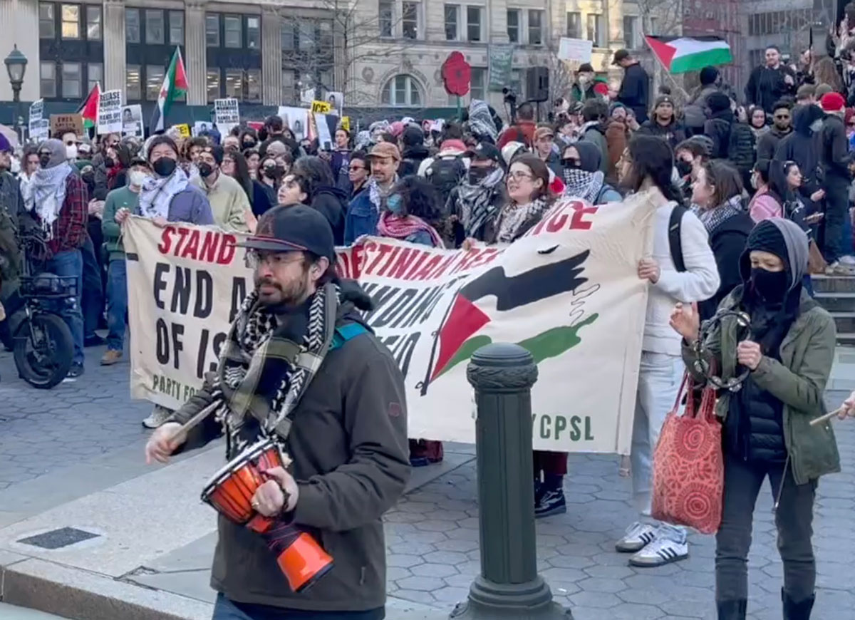 VIDEO: Protesters March Through NYC For Pro-Palestinian Activist Mahmoud Khalil Detained By ICE Despite Having A Green Card