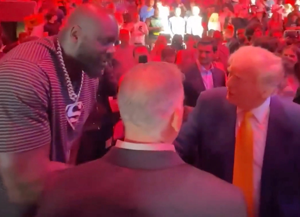 VIDEO: Trump Makes Appearance At UFC Fight Night In Miami, Greeted By Shaquille O’Neal & Joe Rogan