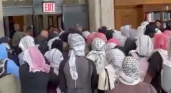 VIDEO: Pro-Palestine Protesters Face Off With Public Safety Officers At Columbia University